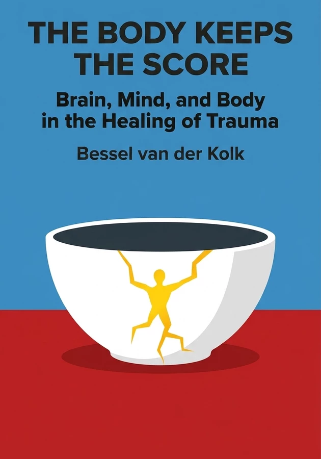 Book cover of The Body Keeps the Score by Bessel van der Kolk — critical summary review on 12min