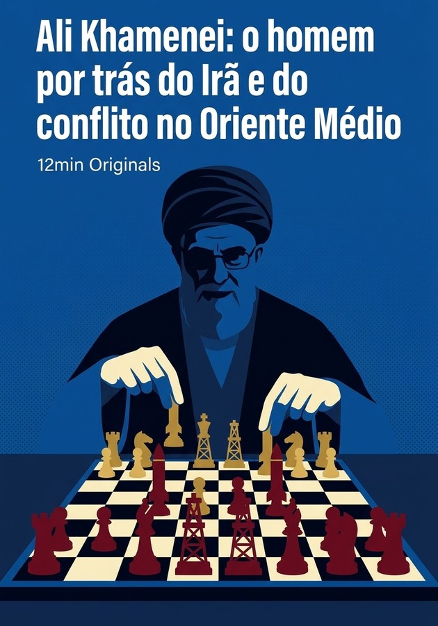Capa do livro Ali Khamenei: o homem por trás do Irã e do conflito no Oriente Médio, de 12min Originals — resumo e resenha crítica no 12min