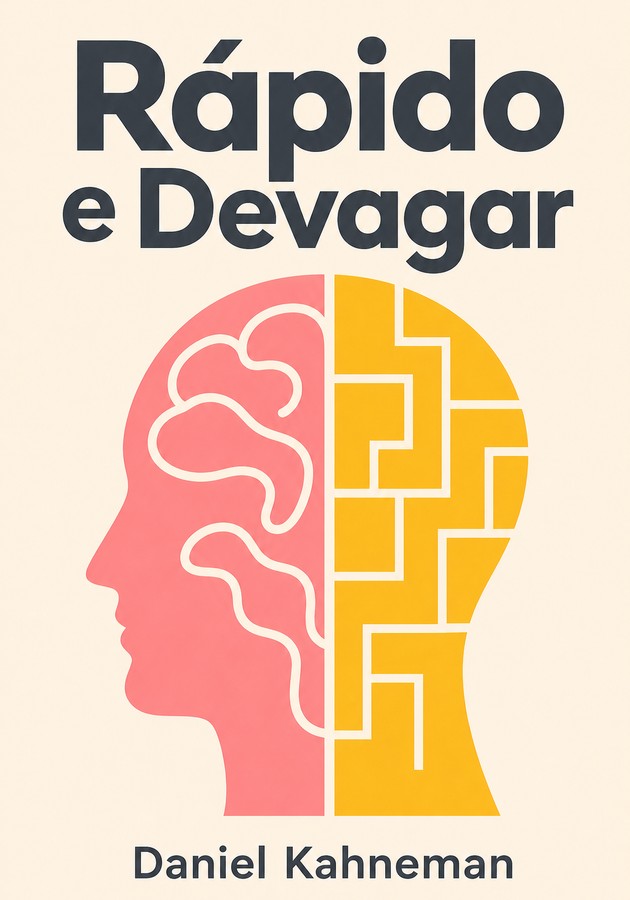 Capa do livro Rápido e Devagar, de Daniel Kahneman — resumo e resenha crítica no 12min