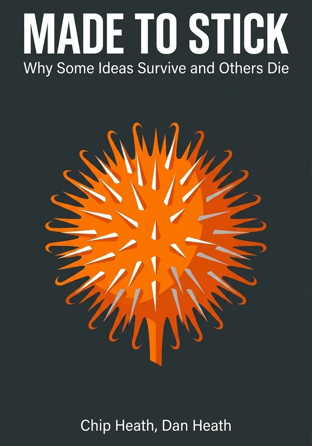 Book cover of Made to Stick by Dan Heath — critical summary review on 12min