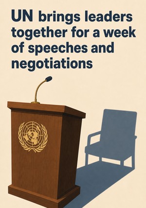Book cover of UN brings leaders together for a week of speeches and negotiations by 12min Originals — critical summary review on 12min