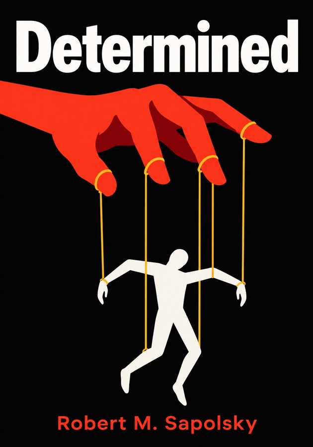 Book cover of Determined by Robert M. Sapolsky — critical summary review on 12min