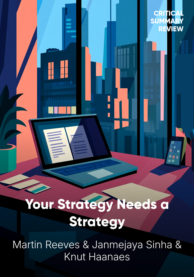 Book cover of Your Strategy Needs a Strategy by Martin Reeves & Knut Haanaes & Janmejaya Sinha — critical summary review on 12min