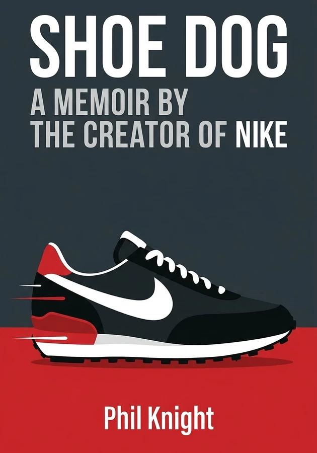Book cover of Shoe Dog by Phil Knight — critical summary review on 12min