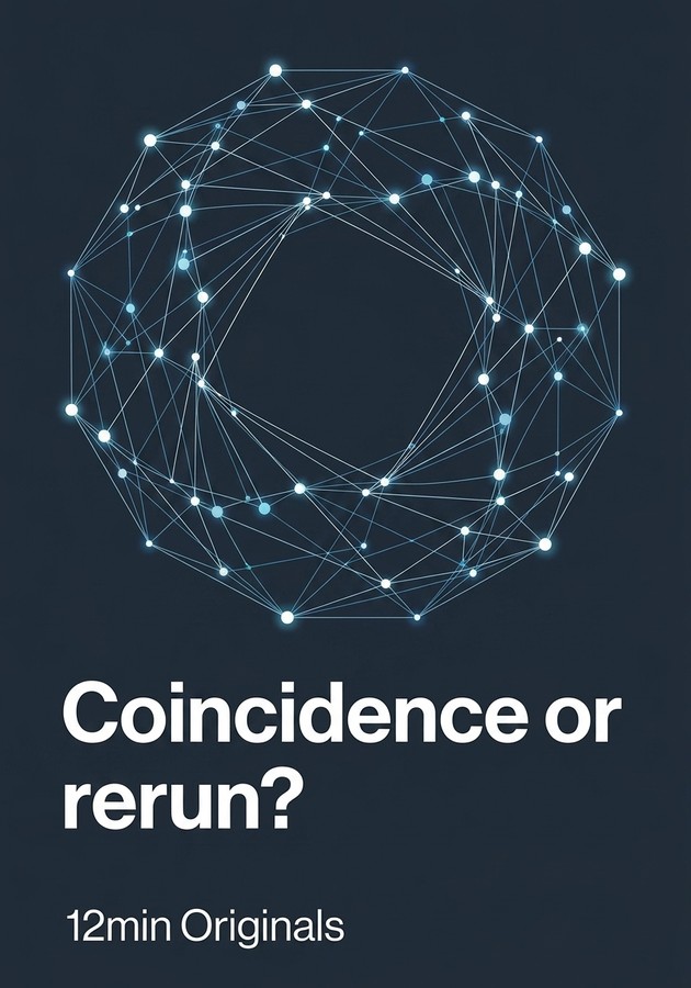 Book cover of Coincidence or rerun? by 12min Originals — critical summary review on 12min