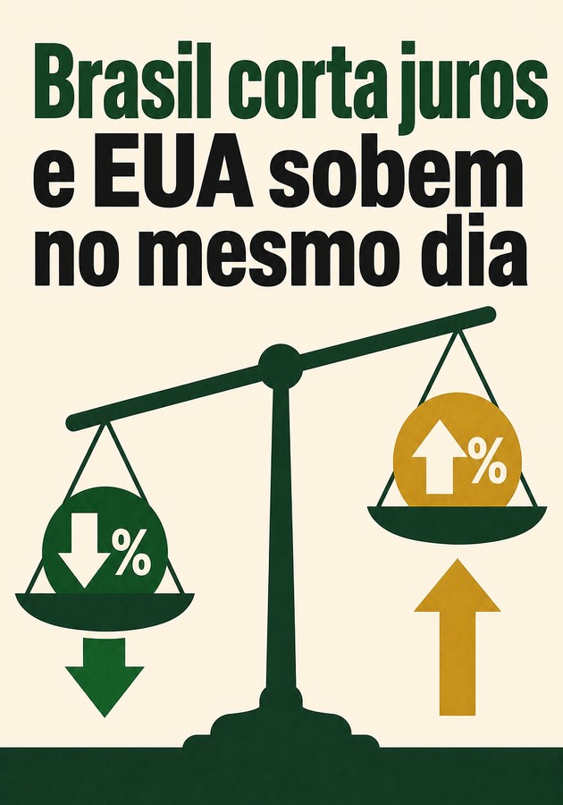 Capa do livro Brasil corta juros e EUA sobem no mesmo dia, de 12min Originals — resumo e resenha crítica no 12min