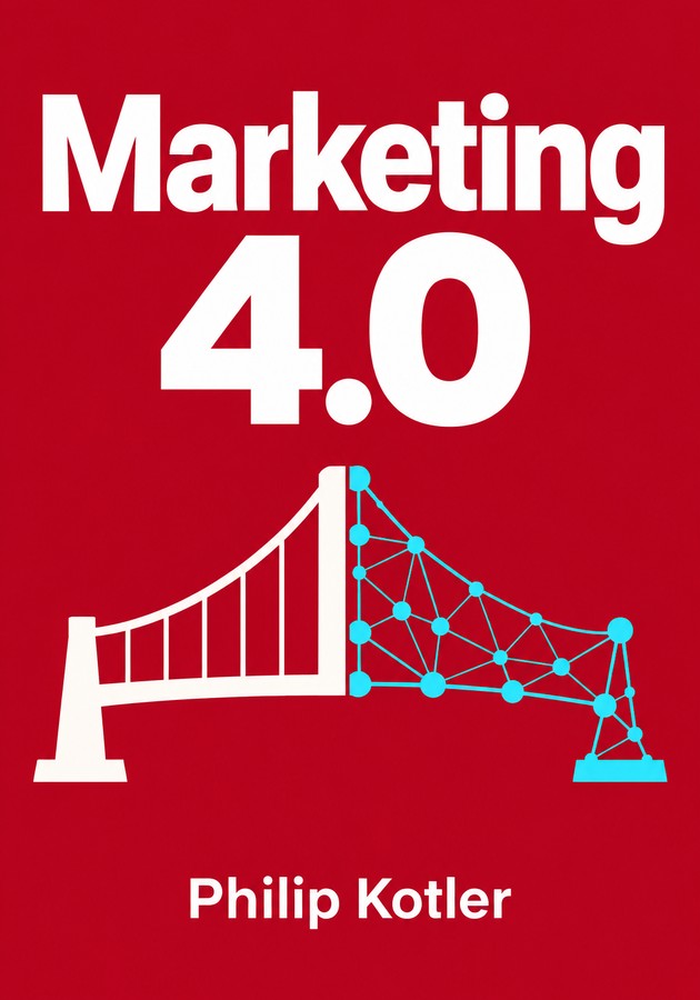 Book cover of Marketing 4.0 by Philip Kotler — critical summary review on 12min