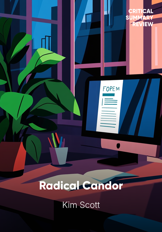 Book cover of Radical Candor by Kim Scott — critical summary review on 12min
