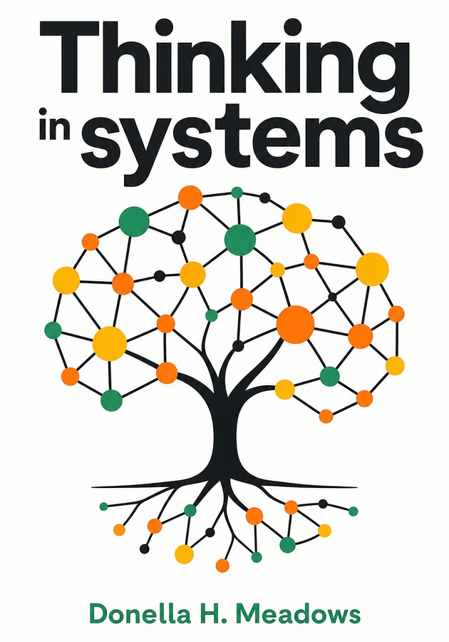 Capa do livro Thinking in systems, de Donella H. Meadows — resumo e resenha crítica no 12min