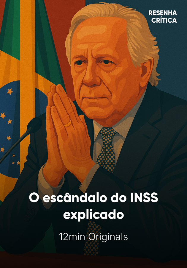 Capa do livro O escândalo do INSS explicado, de 12min Originals — resumo e resenha crítica no 12min