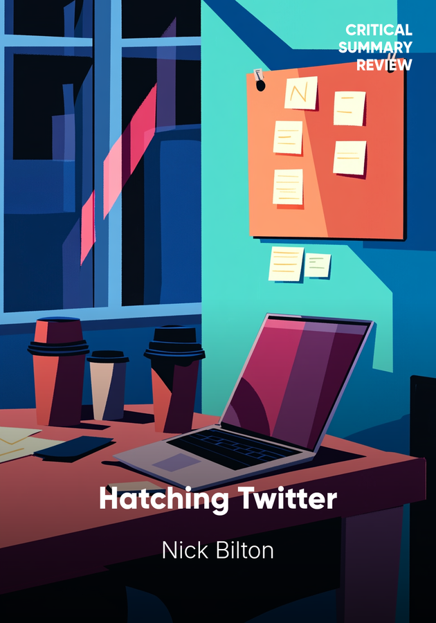 Book cover of Hatching Twitter by Nick Bilton — critical summary review on 12min