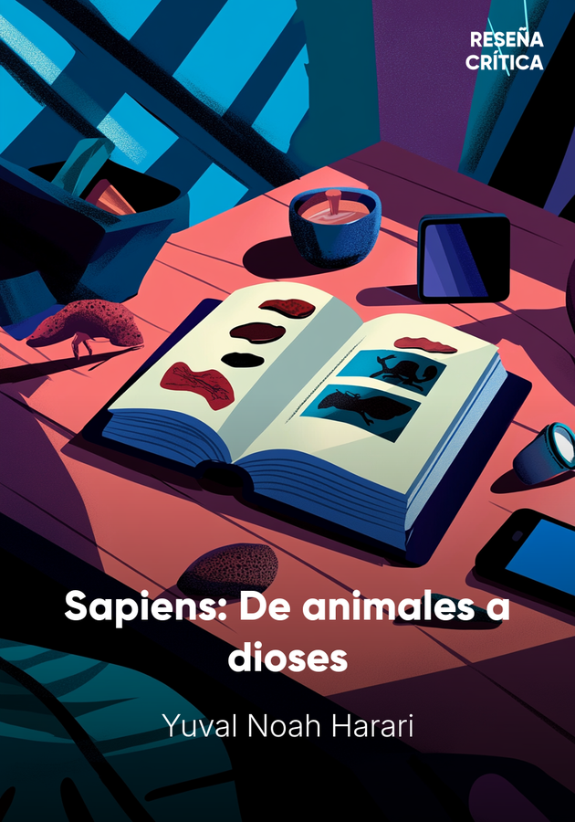 Portada del libro Sapiens: De animales a dioses, de Yuval Noah Harari — resumen crítico y reseña en 12min