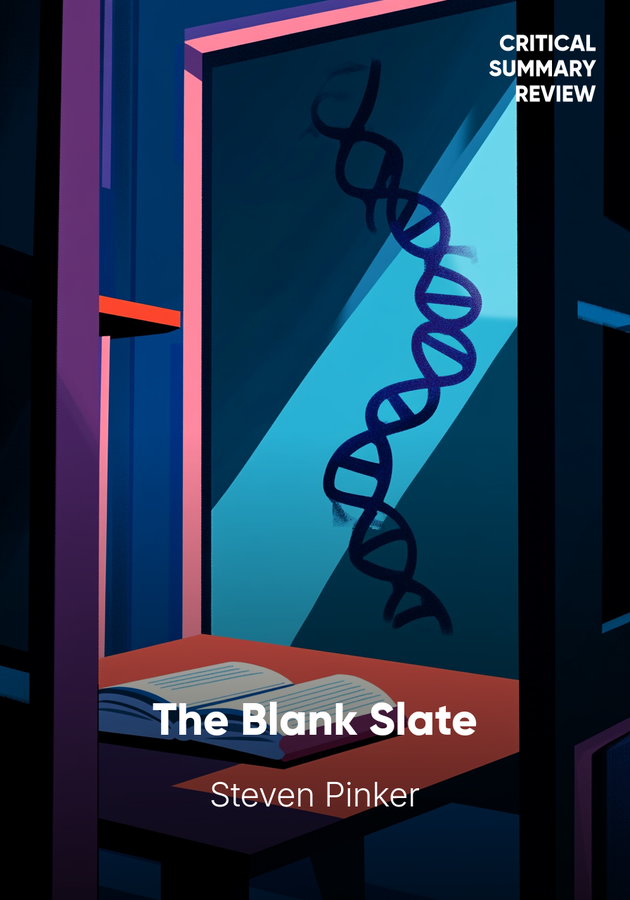 Book cover of The Blank Slate by Steven Pinker — critical summary review on 12min