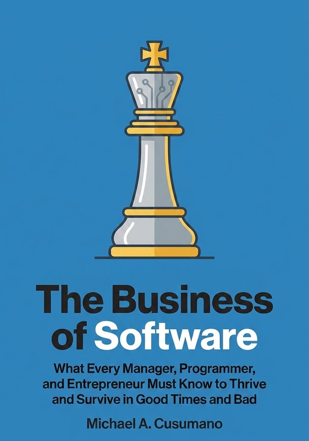 Book cover of The Business of Software by Michael A. Cusumano — critical summary review on 12min