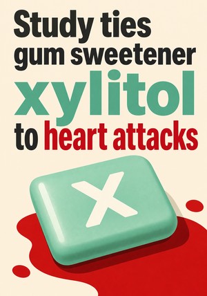 Book cover of Study ties gum sweetener xylitol to heart attacks by 12min Originals — critical summary review on 12min