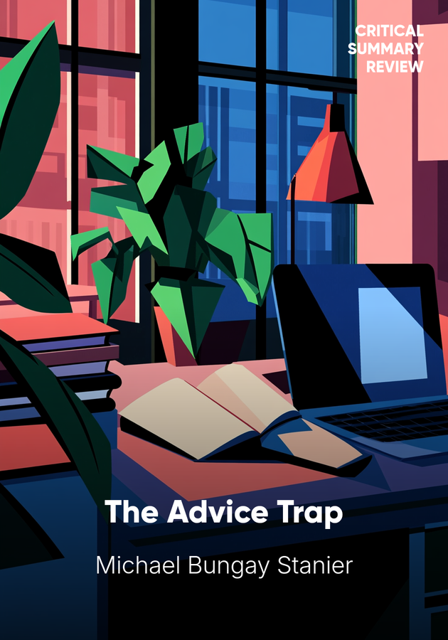 Book cover of The Advice Trap by Michael Bungay Stanier — critical summary review on 12min