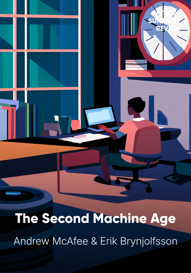 Book cover of The Second Machine Age by Erik Brynjolfsson — critical summary review on 12min