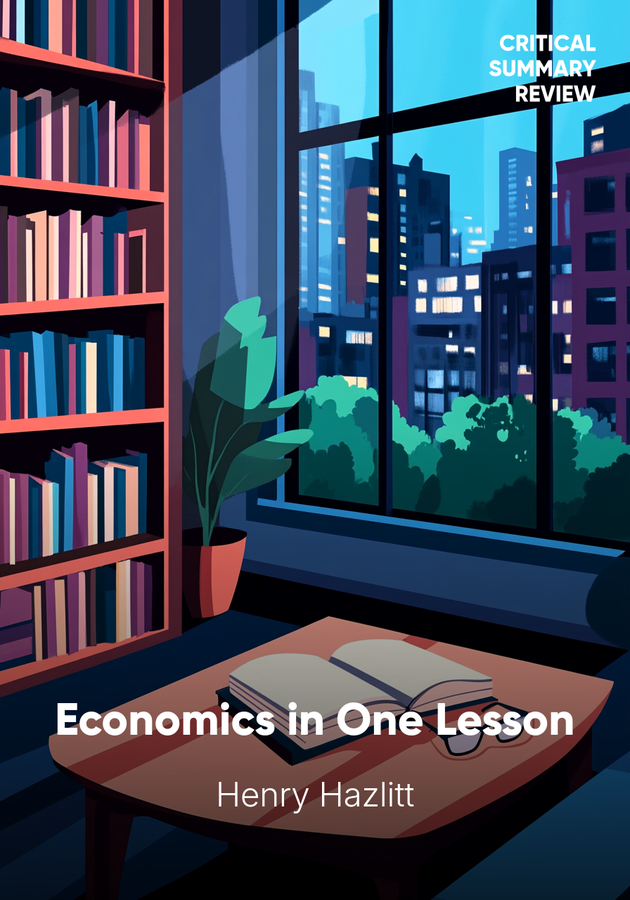 Book cover of Economics in One Lesson by Henry Hazlitt — critical summary review on 12min