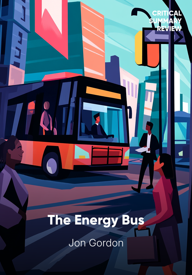 Book cover of The Energy Bus by Jon Gordon — critical summary review on 12min
