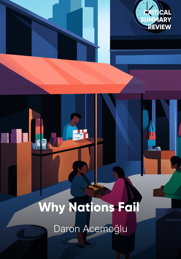 Book cover of Why Nations Fail by Daron Acemoğlu — critical summary review on 12min