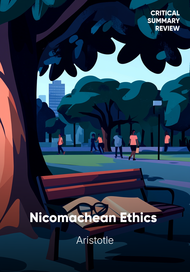Book cover of Nicomachean Ethics  by Aristotle — critical summary review on 12min