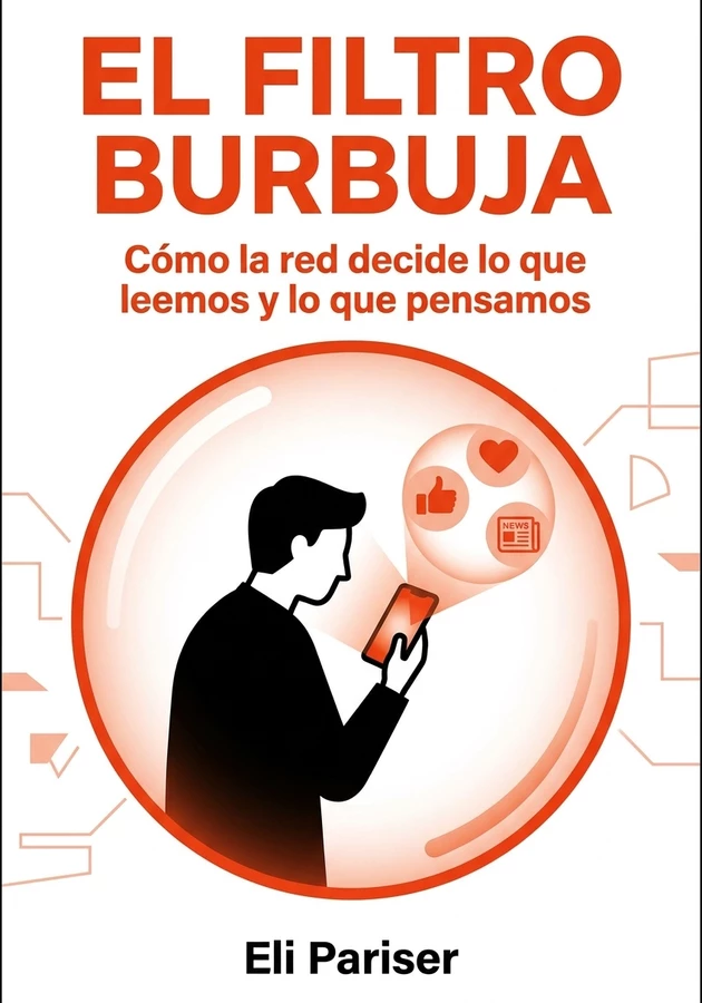 Portada del libro El filtro burbuja, de Eli Pariser — resumen crítico y reseña en 12min