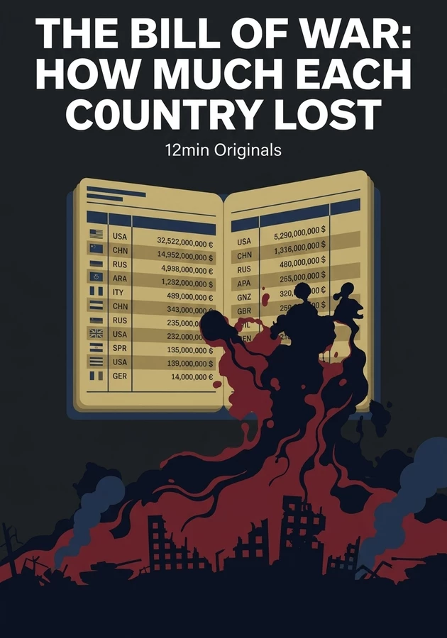 Book cover of The bill of war: how much each country lost by 12min Originals — critical summary review on 12min