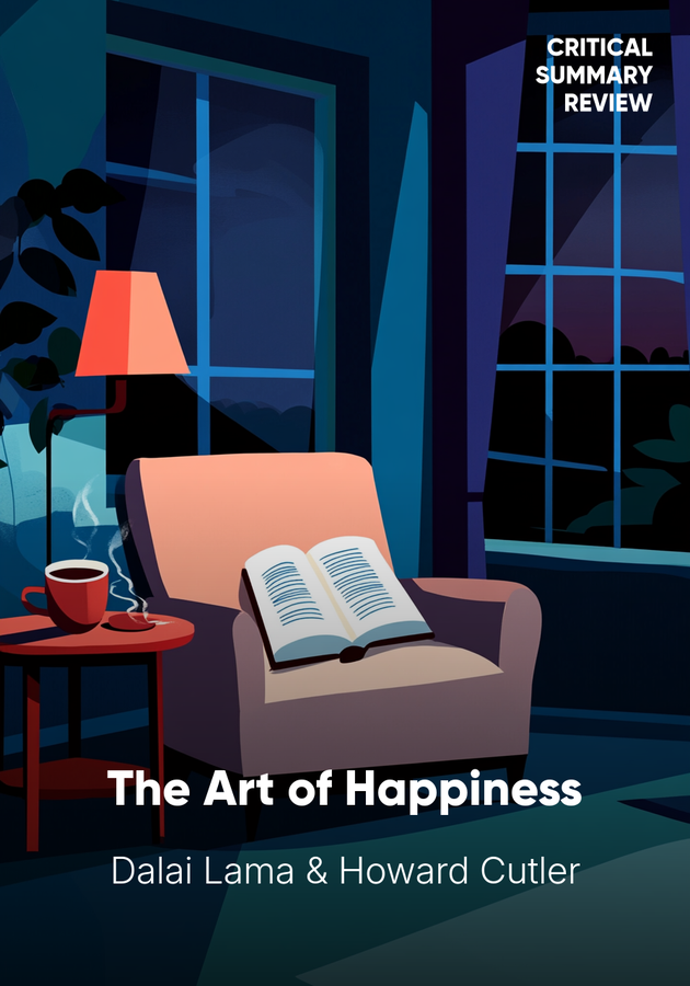 Book cover of The Art of Happiness by Dalai Lama & Howard Cutler — critical summary review on 12min