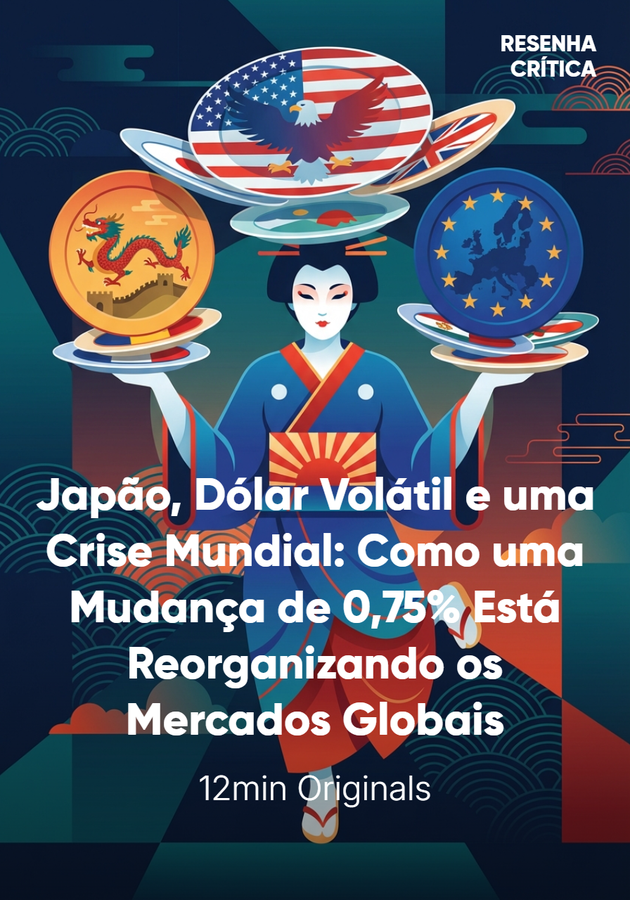 Capa do livro Dólar Volátil, Japão e uma Crise Mundial: Como uma Mudança de 0,75% Está Reorganizando os Mercados Globais, de 12min Originals — resumo e resenha crítica no 12min