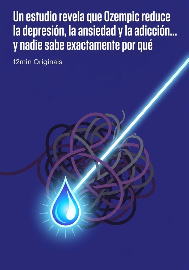 Portada del libro Un estudio revela que Ozempic reduce la depresión, la ansiedad y la adicción... y nadie sabe exactamente por qué, de 12min Originals — resumen crítico y reseña en 12min