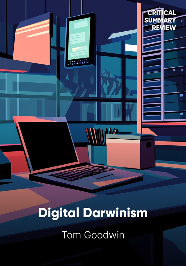 Book cover of Digital Darwinism by Tom Goodwin — critical summary review on 12min