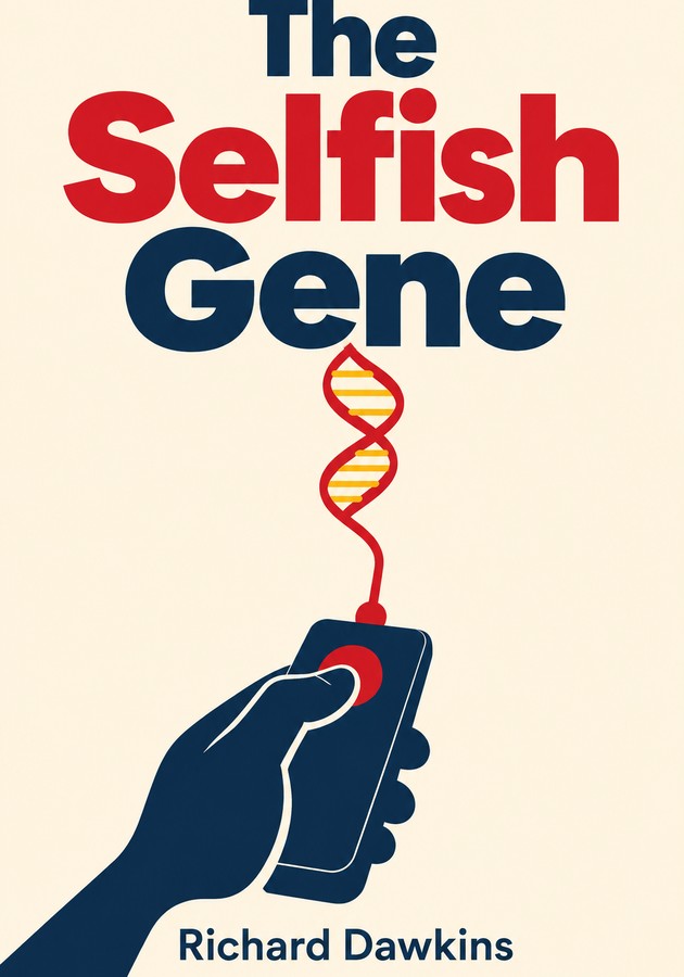 Book cover of The Selfish Gene by Richard Dawkins — critical summary review on 12min