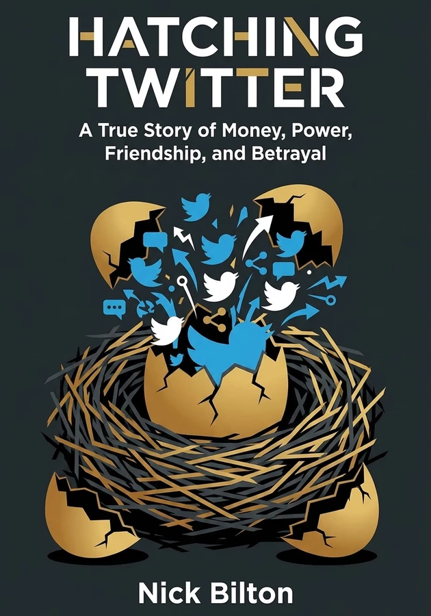 Book cover of Hatching Twitter by Nick Bilton — critical summary review on 12min