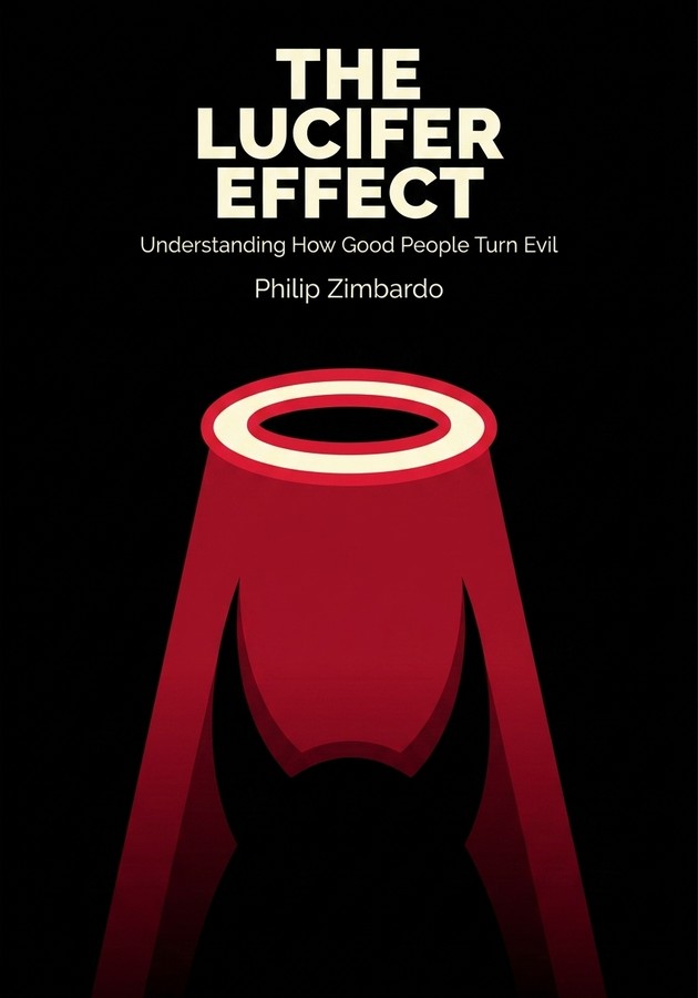 Book cover of The Lucifer Effect by Philip Zimbardo — critical summary review on 12min