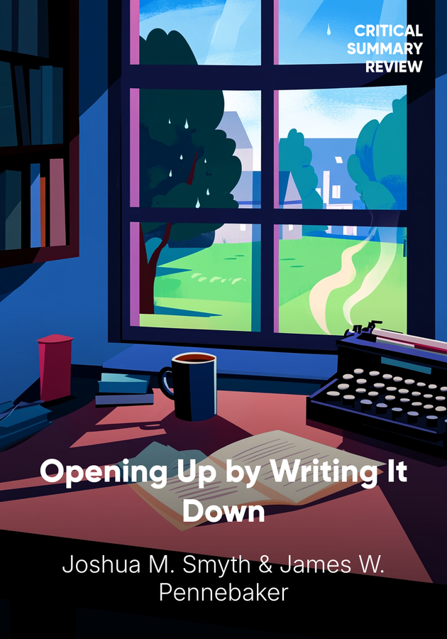 Book cover of Opening Up by Writing It Down by James W. Pennebaker — critical summary review on 12min
