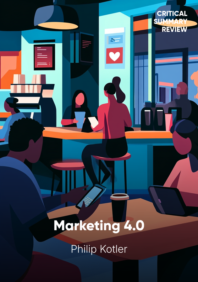 Book cover of Marketing 4.0 by Philip Kotler — critical summary review on 12min