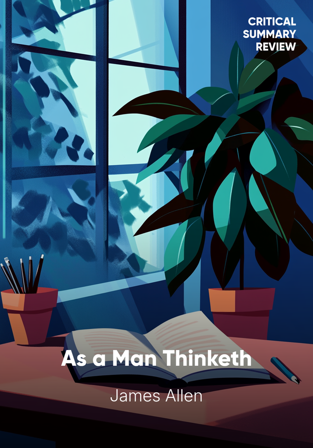 Book cover of As a Man Thinketh by James Allen — critical summary review on 12min