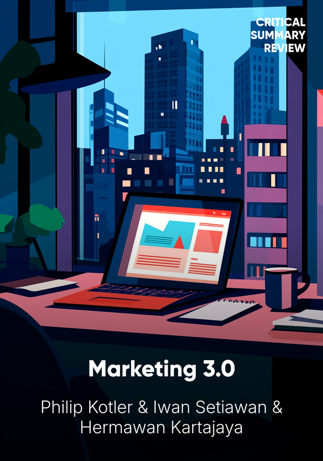 Book cover of Marketing 3.0 by Philip Kotler — critical summary review on 12min