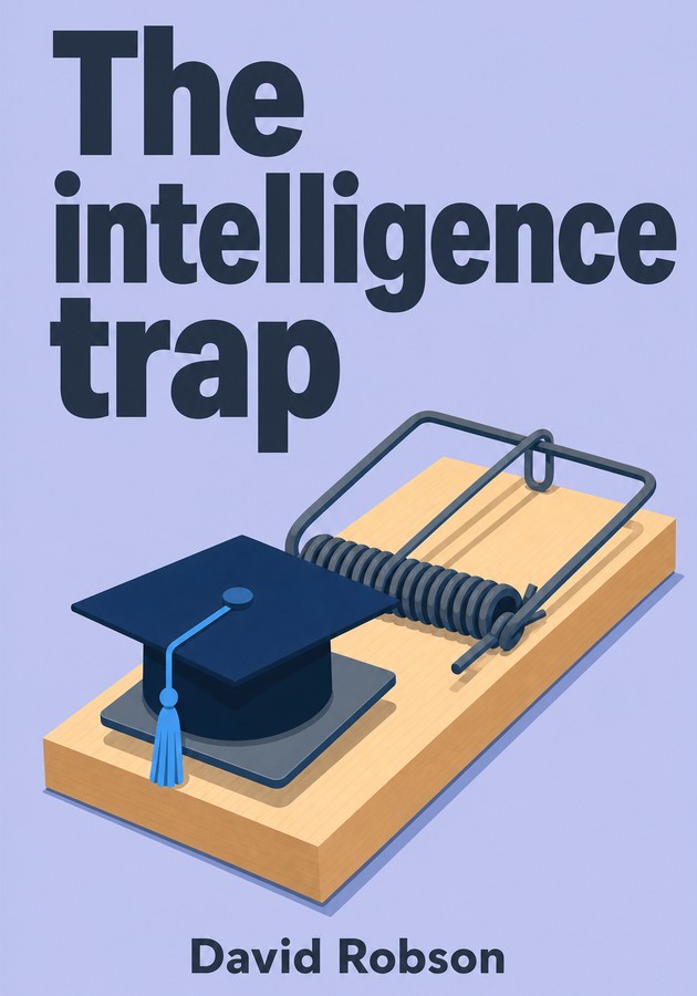 Capa do livro  The intelligence trap, de David Robson — resumo e resenha crítica no 12min