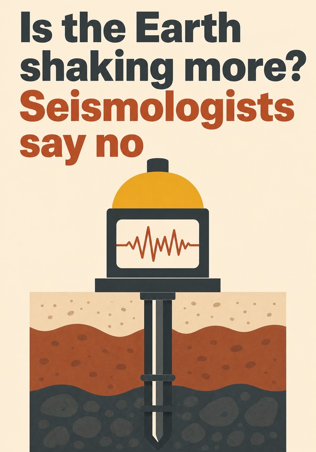 Book cover of Is the Earth shaking more? Seismologists say no by 12min Originals — critical summary review on 12min