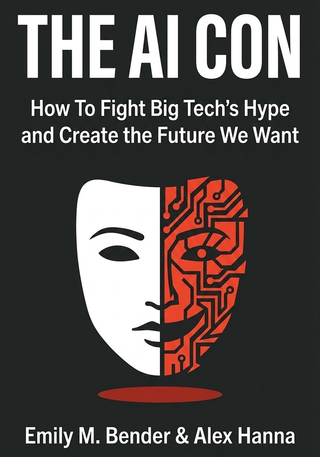 Book cover of THE AI CON by Alex Hanna — critical summary review on 12min
