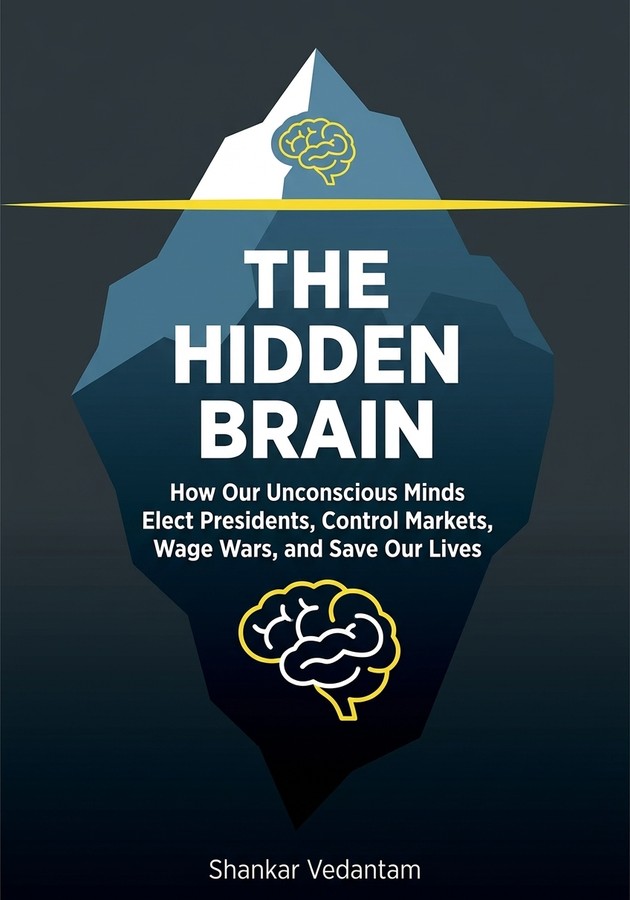 Book cover of The Hidden Brain by Shankar Vedantam — critical summary review on 12min