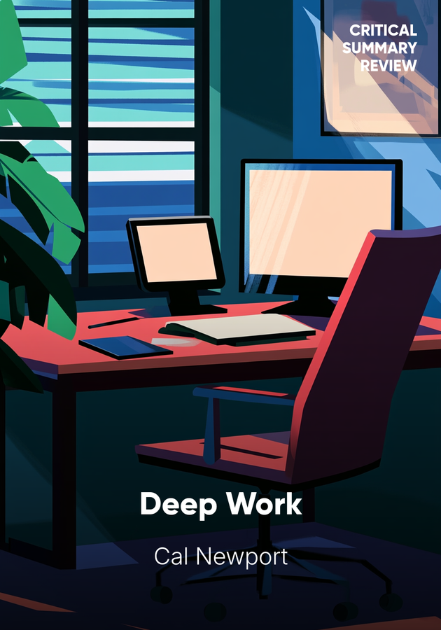 Book cover of Deep Work by Cal Newport — critical summary review on 12min
