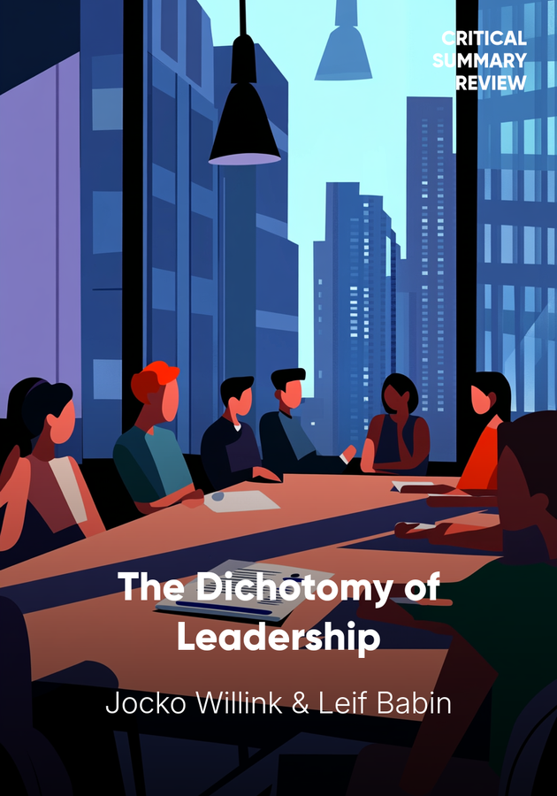 Book cover of The Dichotomy of Leadership by Leif Babin — critical summary review on 12min