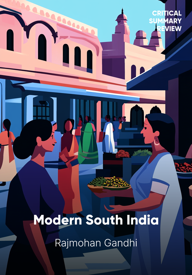 Book cover of Modern South India by Rajmohan Gandhi — critical summary review on 12min