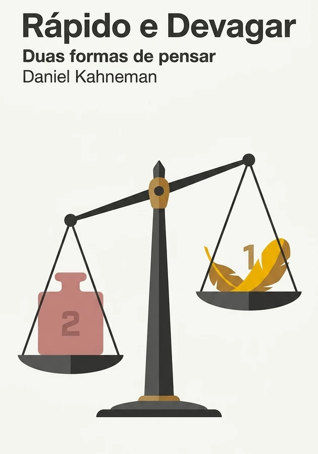 Capa do livro Rápido e Devagar, de Daniel Kahneman — resumo e resenha crítica no 12min