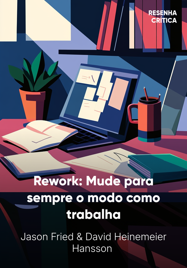 Capa do livro Rework: Mude para sempre o modo como trabalha, de Jason Fried — resumo e resenha crítica no 12min