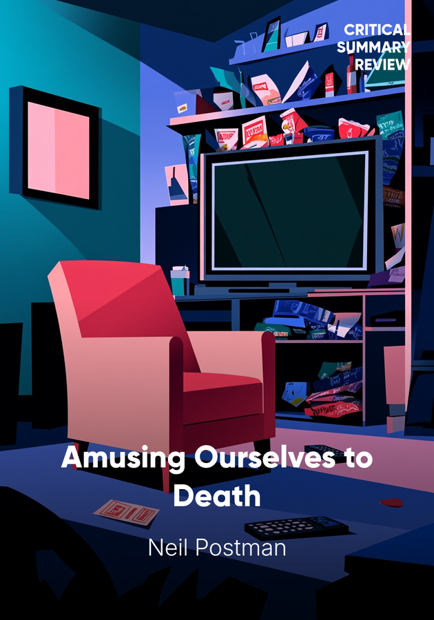 Book cover of Amusing Ourselves to Death by Neil Postman — critical summary review on 12min