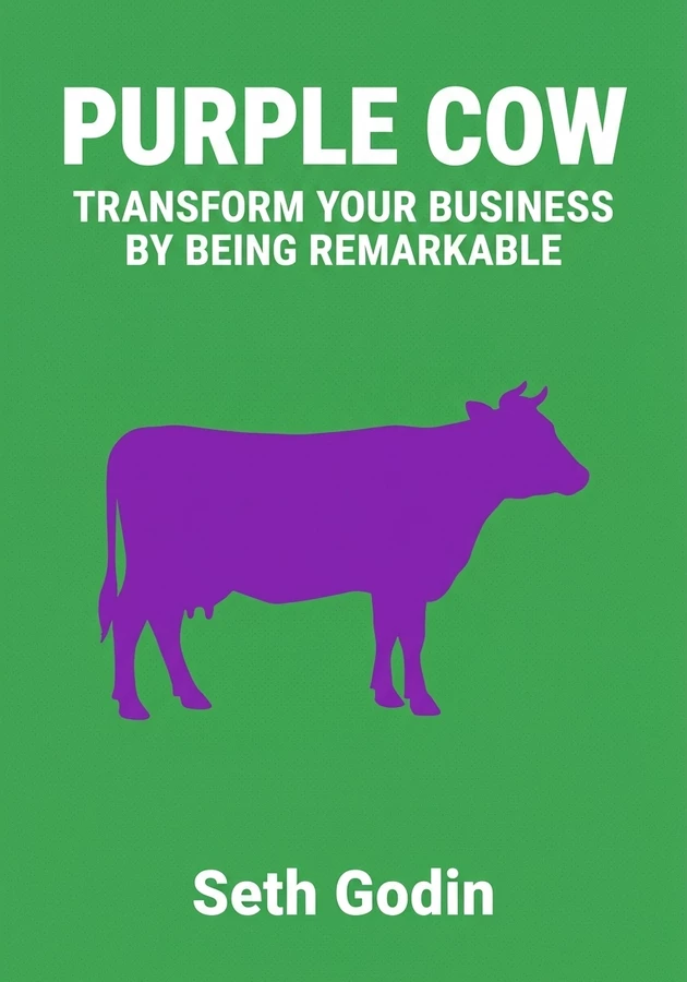 Capa do livro Purple Cow - Transform Your Business By Being Remarkable, de Seth Godin — resumo e resenha crítica no 12min