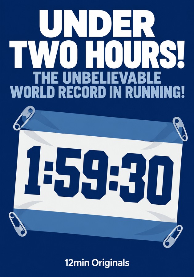 Book cover of UNDER TWO HOURS! THE UNBELIEVABLE WORLD RECORD IN RUNNING! by 12min Originals — critical summary review on 12min